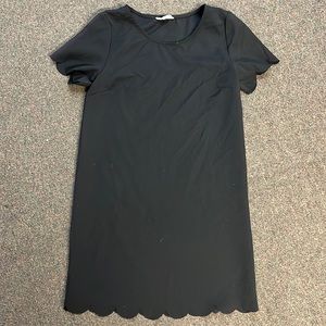 Loveriche Black Scalloped Dress